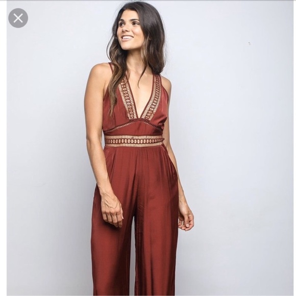 NWT The Jetset Diaries Whistler Fire Brick Jumpsuit Medium - Picture 2 of 15